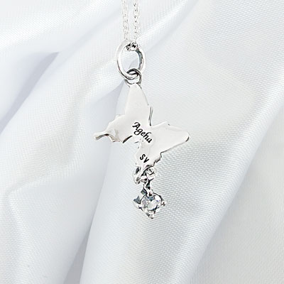 ≪Ageha≫蝶とストーンのペンダントトップ