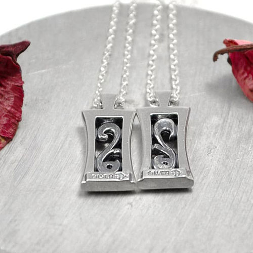 ≪DAgDART/ダグダート≫【ペア】アラベスク ストーン×シルバーペアペンダント