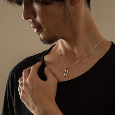 ≪DAgDART/ダグダート≫【ペア】アラベスク ストーン×シルバーペアペンダント