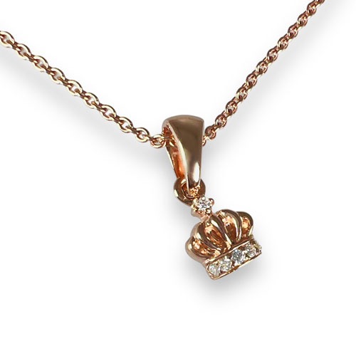 ≪FatimaDesign/ファティマデザイン≫クラウン・チャームPKペンダント (チェーン付)