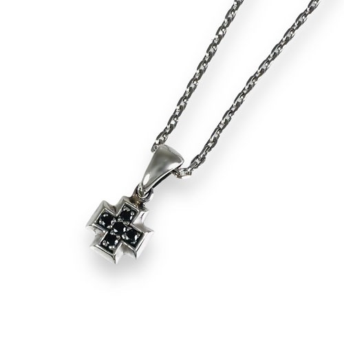 ≪FatimaDesign/ファティマデザイン≫セイントクロス・チャームペンダントBK (チェーン付)