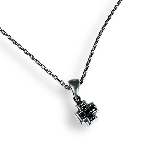 ≪FatimaDesign/ファティマデザイン≫セイントクロス・チャームペンダントBK (チェーン付)