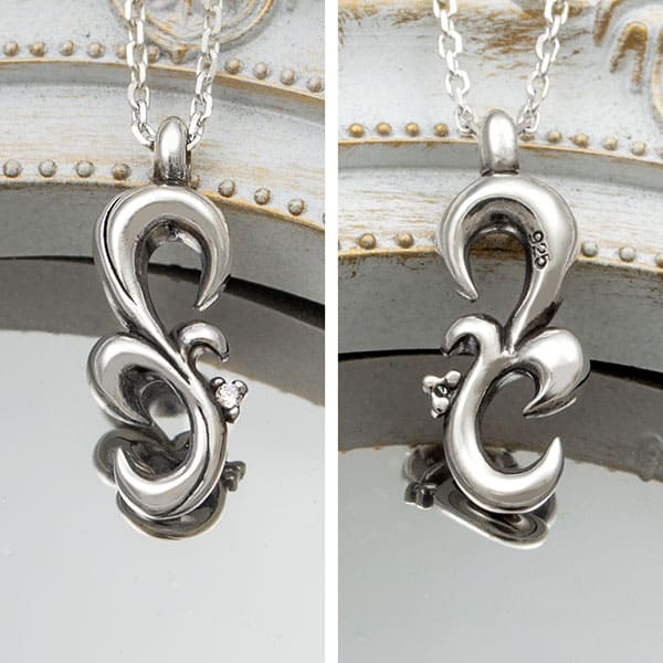 ≪DAgDART/ダグダート≫【ペア】選べる誕生石　アラベスク ストーン×シルバーペアペンダント