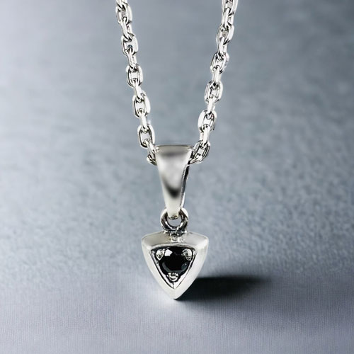 ≪FatimaDesign/ファティマデザイン≫デルタ・チャームペンダント ブラック(チェーン付)