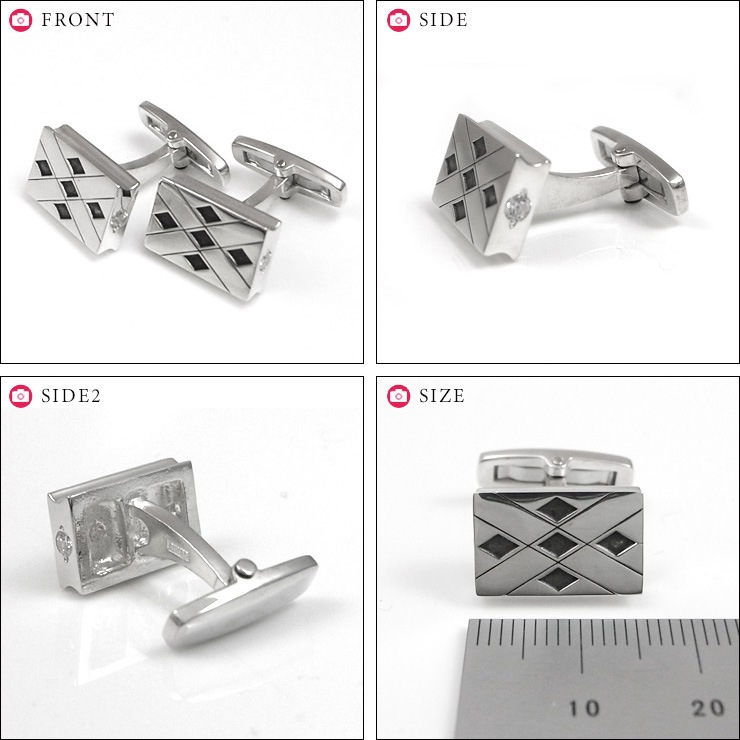 ≪DAgDART/ダグダート≫【Glass】キュービックジルコニア×シルバーカフスボタン