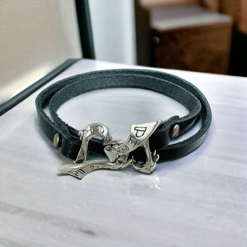 販売終了≪PennyBlack/ペニーブラック≫リボンハート レザー×シルバーペアブレスレット