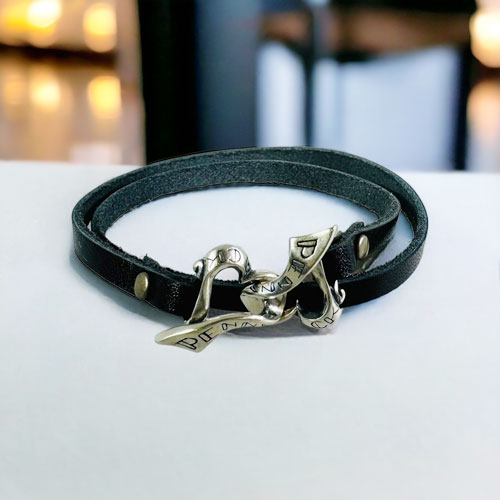 販売終了≪PennyBlack/ペニーブラック≫リボンハート レザー×シルバーペアブレスレット