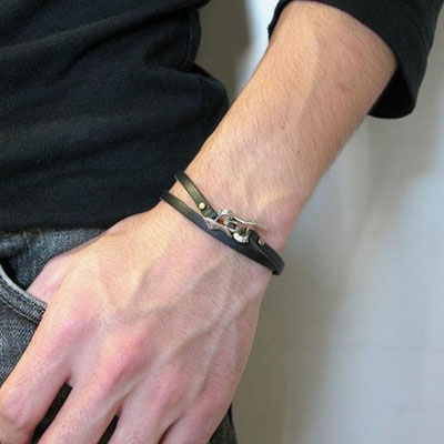 販売終了≪PennyBlack/ペニーブラック≫リボンハート レザー×シルバーペアブレスレット