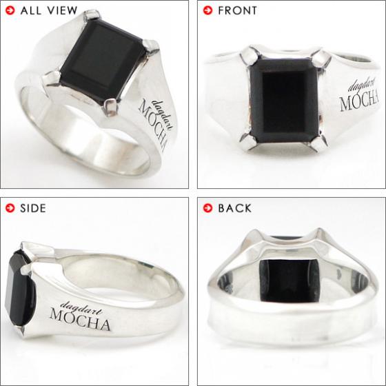 ≪DAgDART/ダグダート≫【MOCHA】オクタゴンカット ブラックオニキス×シルバーリング / 刻印可能