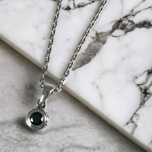 ≪FatimaDesign/ファティマデザイン≫デイスター・チャームペンダントBK (チェーン付)