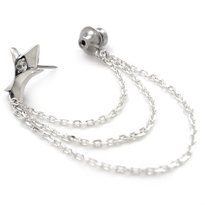 ≪DAgDART/ダグダート≫【Glass】キュービックジルコニア×シルバーロングチェーンラペルピン