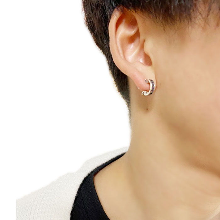 ≪FatimaDesign/ファティマデザイン≫サン・シュエールピアス　ルビー/シルバー925