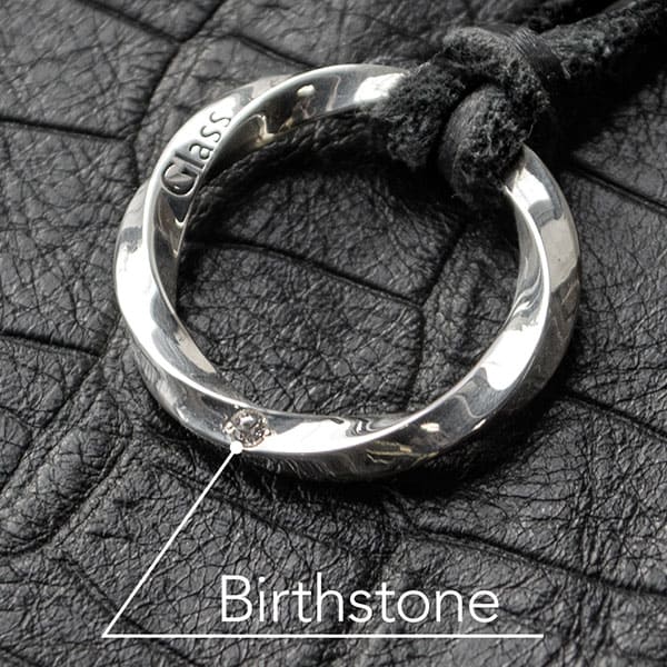 ≪DAgDART/ダグダート≫【Glass】誕生石シルバーペンダント(革紐)