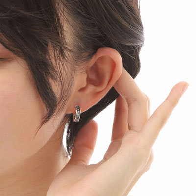 ≪FatimaDesign/ファティマデザイン≫サン・シュエールフープピアスWH/シルバー925