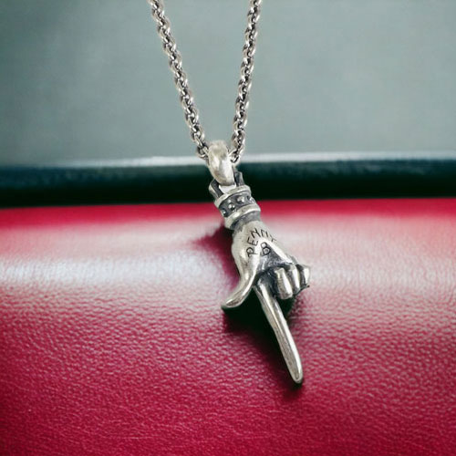 ≪PennyBlack/ペニーブラック≫ロックなメロイックサイン シルバーペアペンダント