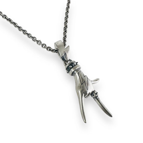 ≪PennyBlack/ペニーブラック≫ロックなメロイックサイン シルバーペアペンダント