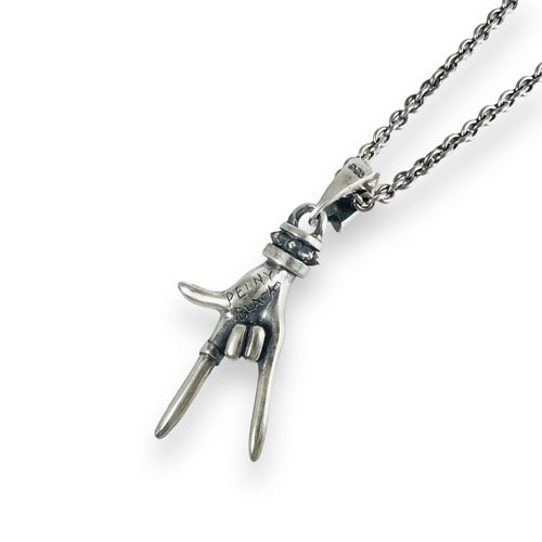 ≪PennyBlack/ペニーブラック≫ロックなメロイックサイン シルバーペアペンダント