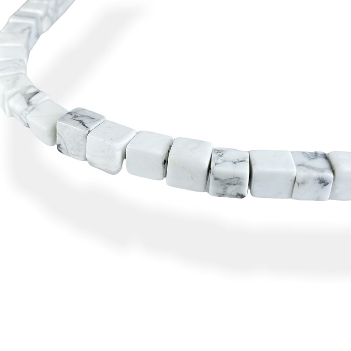 ≪FatimaDesign/ファティマデザイン≫ストーンネックレス・ハウライト(スクエア)