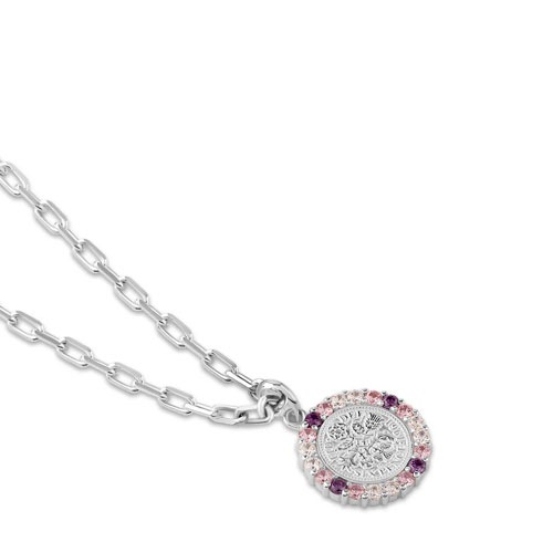 ≪AQUA SILVER/アクアシルバー≫幸せのシックスペンスコイン・ストーンネックレス