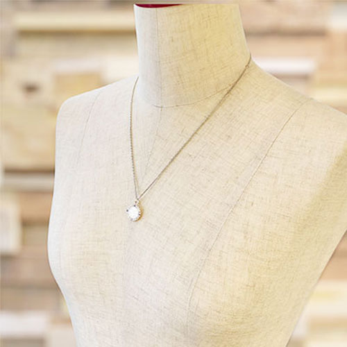 ≪AQUA SILVER/アクアシルバー≫幸せのシックスペンスコイン・ストーンネックレス