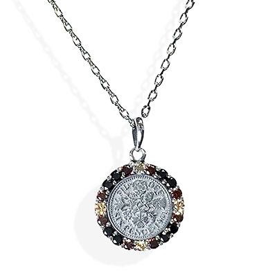 ≪AQUA SILVER/アクアシルバー≫幸せのシックスペンスコイン・ワイルドネックレス
