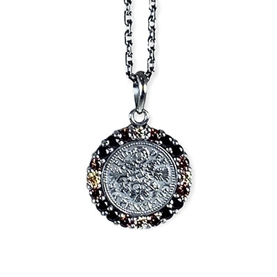 ≪AQUA SILVER/アクアシルバー≫幸せのシックスペンスコイン・ワイルドネックレス