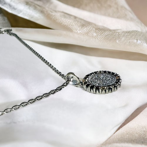 ≪AQUA SILVER/アクアシルバー≫幸せのシックスペンスコイン・ワイルドネックレス