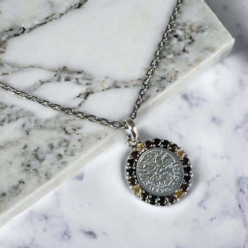 ≪AQUA SILVER/アクアシルバー≫幸せのシックスペンスコイン・ワイルドネックレス