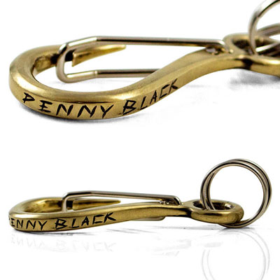 ≪PennyBlack/ペニーブラック≫カラビナフック キーホルダー 釣り針 真鍮 