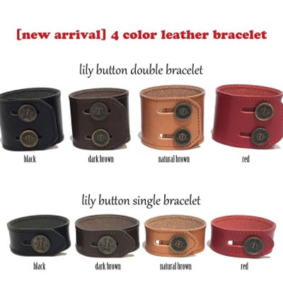 ≪Ark/アーク ≫ lily button double bracelet (black) 