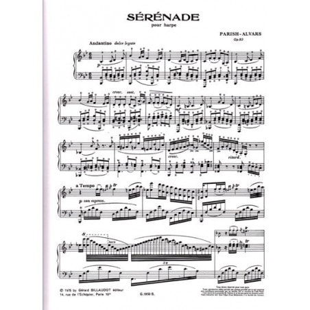 Serenade Op 83 ハープのためのセレナーデ Op.83 / パリシュ