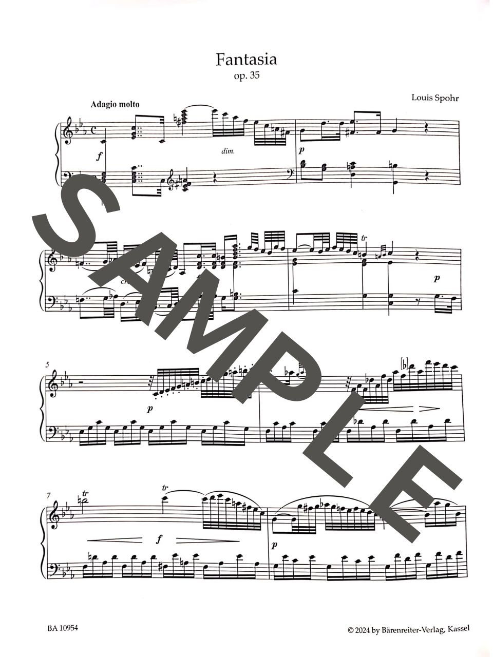 Fantasia for Harp in C minor op.35 / Spohr, Louis | 銀座十字屋