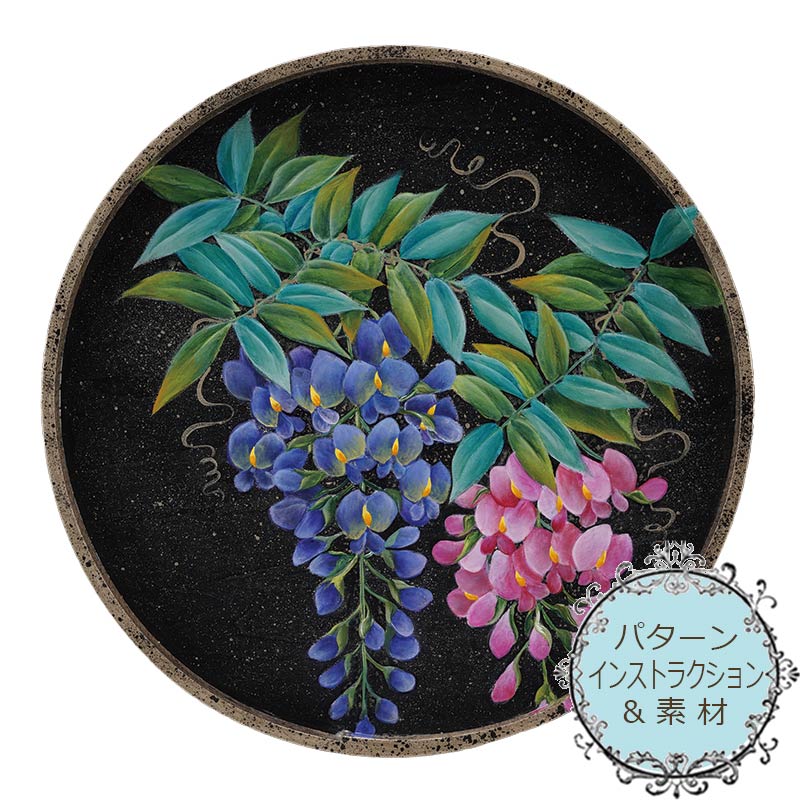 アクリル画 花と白い鳩のモチーフ アクリル画 花と白い鳩のモチーフ