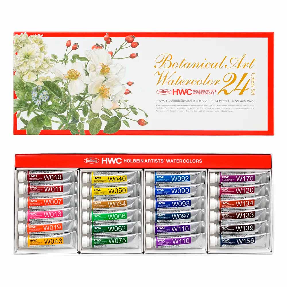 431-7023 HWC透明水彩絵具5ml ボタニカルアート24色セット W455【C