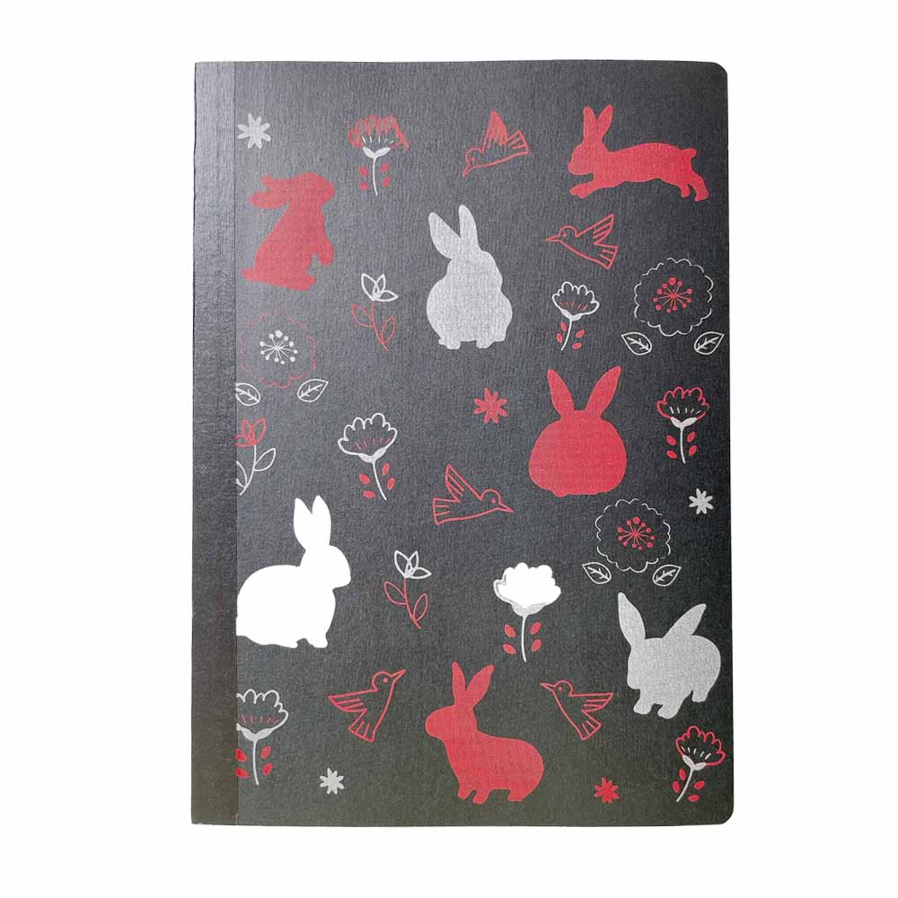 417-7137 シルクスクリーン 野花とうさぎ A5サイズ2枚入 【B