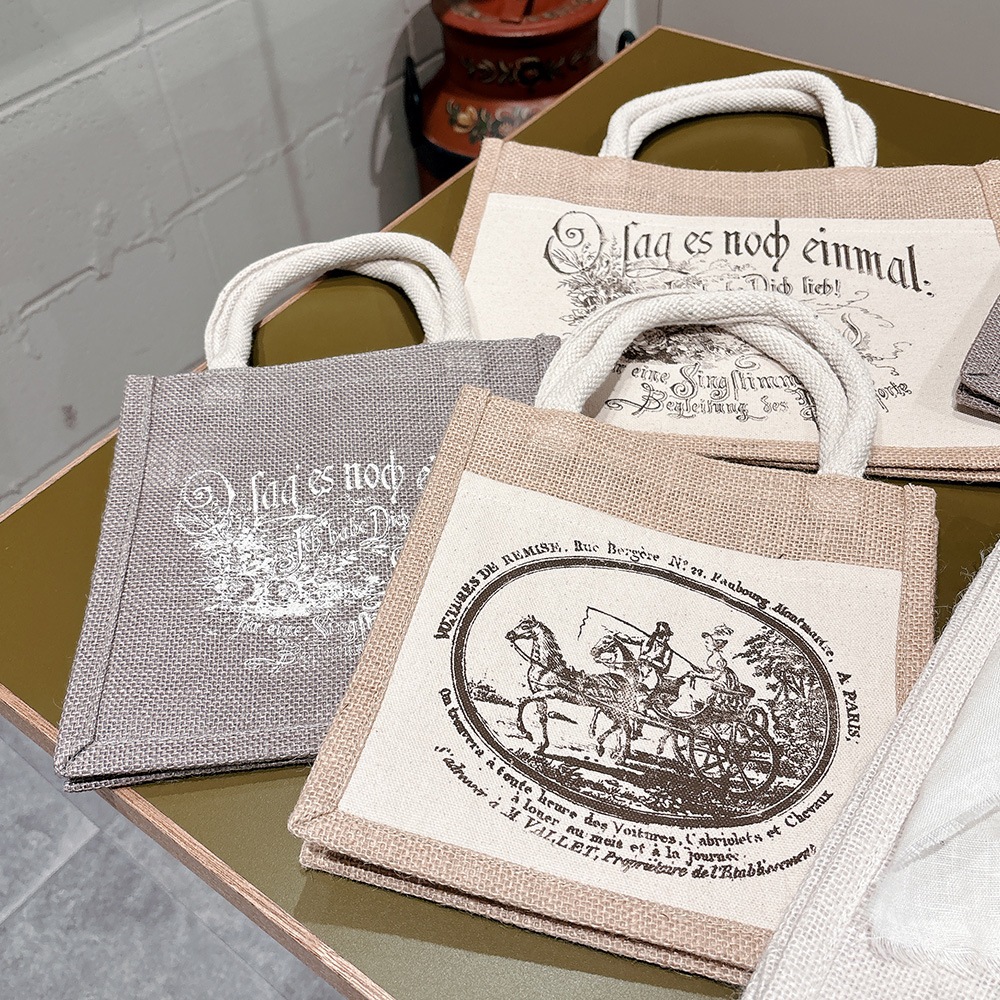 417-2759 布付きジュートバッグ S 【K】 | 素材,布製品