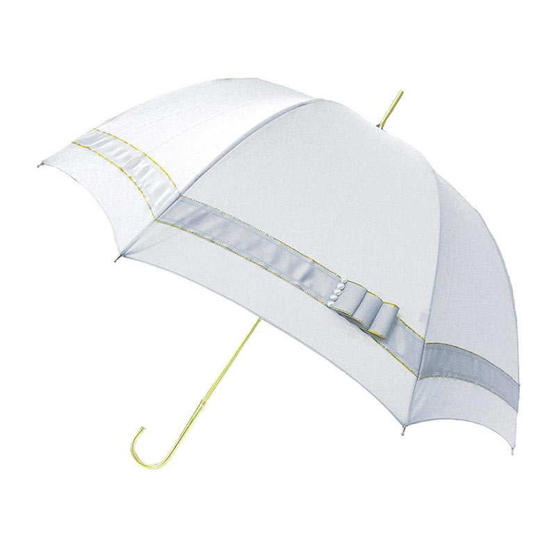 廃番・販売終了]417-2077 傘 パール付きリボン 水色(雨晴兼用