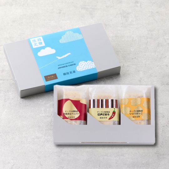 【羽田空港限定】銀座のチーズ 詰合せ（江戸ごぼう七味・いぶりがっこ・奈良漬＆ペッパー）