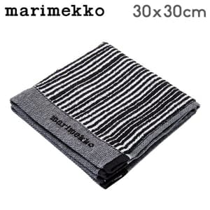 �ޥ��å� Marimekko �ߥ˥����� 30��30cm �Х�֥�饤�� VARVUNRAITA �ϥ�ɥ����� 067899-190 �ۥ磻�ȡ��֥�å� MINI TOWEL �̲� ������� ���ե� ������ ��
