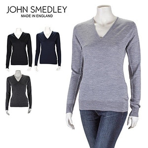 ����󥹥�ɥ졼 John Smedley V�ͥå� �������� �������å� Orchid WOMEN ��ǥ����� ������ Ĺµ �˥å� �����ե��å� ����ץ� ��