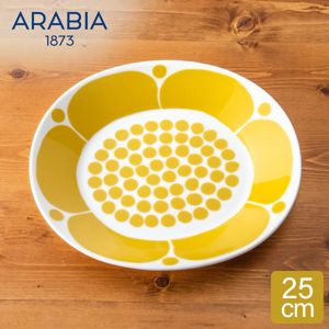 ӥ Arabia Хץ졼 25cm ̥󥿥    1028202 Sunnuntai Plate Oval Yellow/White  ̲ å 