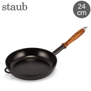 ���ȥ��� �� Staub ���åɥϥ�ɥ� �ե饤�ѥ� 24cm �ۡ����� ���å������� 1222423 / 40509-381-0 �֥�å� Frying Pan Cast Iron Handle ��