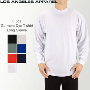 �����󥼥륹���ѥ�� Los Angeles Apparel �������� 6.5���� S M L XL������ �������ȥ��� ĹµT����� ��� 1807GD GarmentDye ����T ���åȥ��� ���롼�ͥå� ̵�� ̵�ϥ���T ����T����� �ƹ��� ����ꥫ�� ��