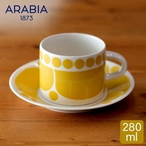 ӥ Arabia ̥󥿥 åס 280mL 16.5cm Sunnuntai Cup & Saucer 1028186 1028188 ޥå ץ졼   Yellow / White  ̲ å 