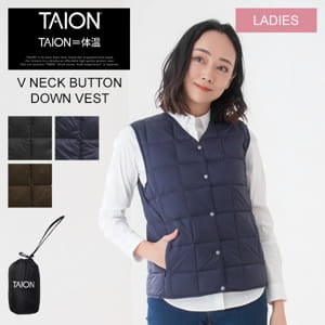  TAION ١å Vͥåܥ ʡ٥ ǥ TAION-W001    V NECK BUTTON DOWN VEST 