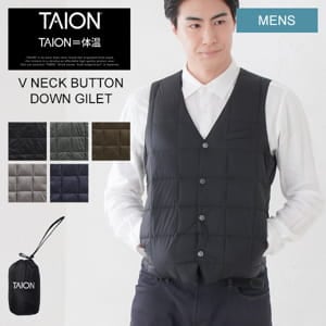  TAION ١å Vͥåܥ 󥸥  TAION-003 ٥ ʡ  V NECK BUTTON DOWN GILET 