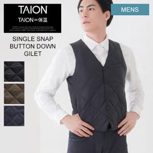  TAION ƥ 󥰥 󥸥  TAION-003CI ٥ ʡ  SINGLE SNAP BUTTON DOWN GILET 