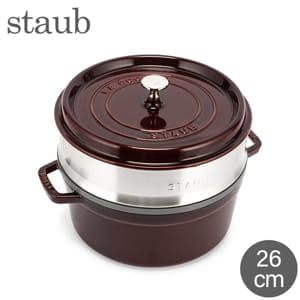 ȥ  Staub åȥ饦 / ޡå 饦 26cm ۡ  Round Cocotte w/ Steamer Insert ֥ å