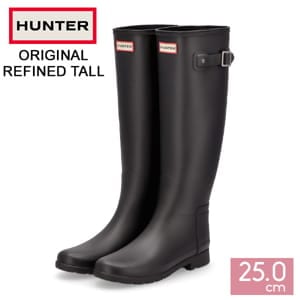 �ϥ󥿡� HUNTER BOOTS �쥤��֡��� ��ǥ����� ���ꥸ�ʥ� ��ե������ �ȡ��� Womens Original Refined Tall Ĺ�� ���� �֡��� ������� �ɿ� ��С��֡��� �֥�å� WFT2200RMA ��