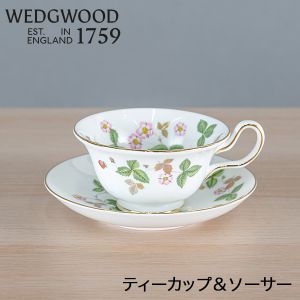 �����å����å� WEDGWOOD �ƥ������å�&�������� �磻��ɥ��ȥ��٥꡼ ����Ȣ���� �ƥ������å� �����ҡ����å� ���� ���� ���� ���ȥ�꡼ ���å��� ������� �֥��� 1053287 Wild Strawberry TEACUP & SAUCER ��